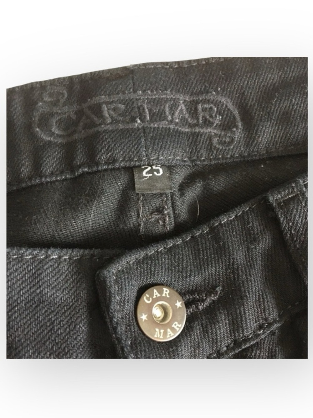 LF Carmar ❉ Skinny Shredded Rips Stretch Jeans ❉ Lace Patches ❉ Jet Black ❉ 25 ❉ - Picture 6 of 16